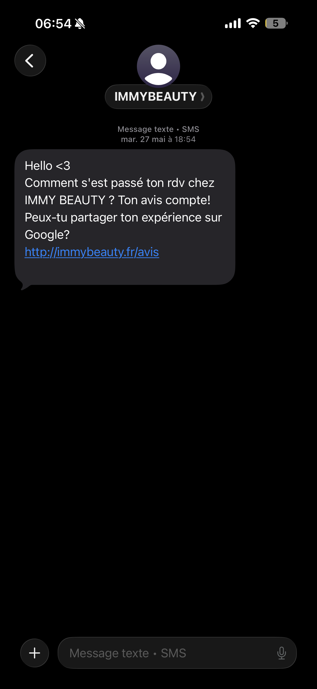 SMS demande d'avis